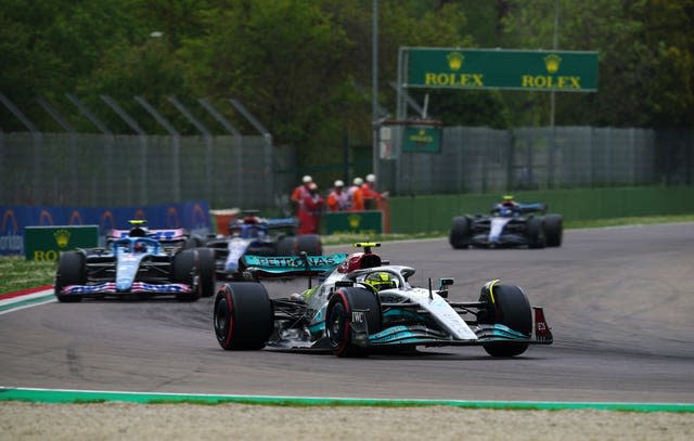 Lewis Hamilton in action at Imola