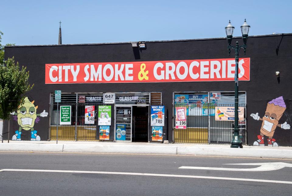 City Smoke and Groceries is located at 647 E. Miner Avenue in downtown Stockton on June 22, 2023.