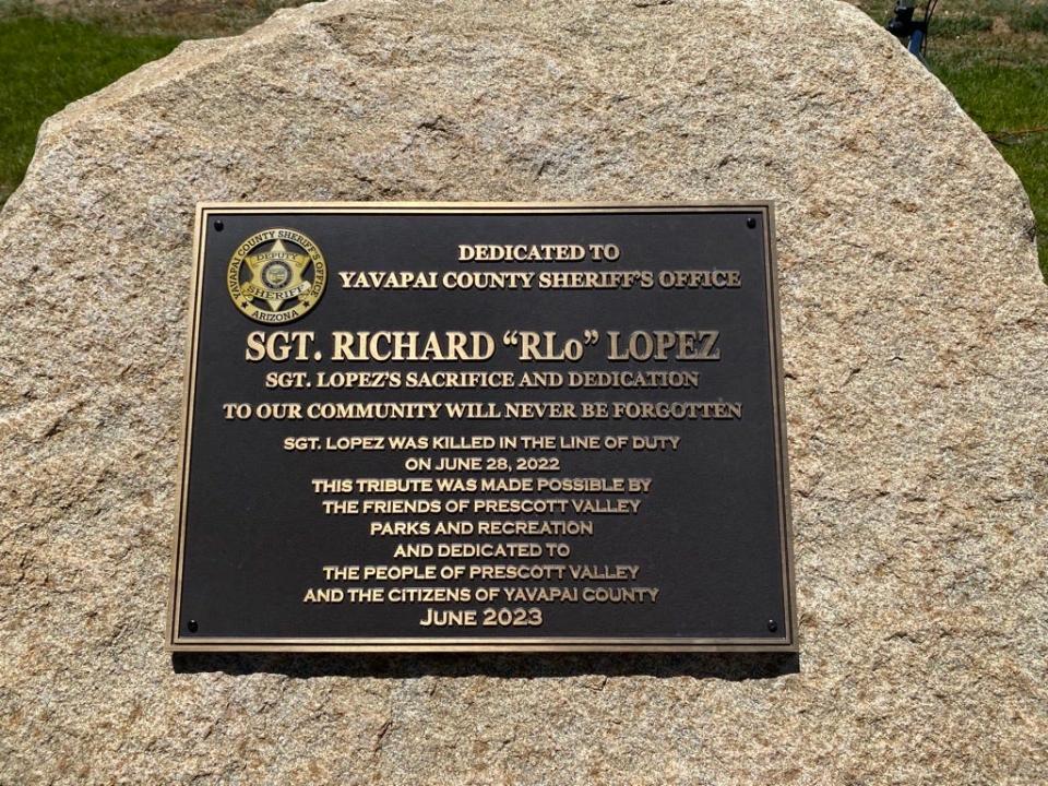 Yavapai County Sheriff's Sgt. Richard Lopez was killed in the line of duty on June 28, 2022 while attempting to make an arrest in Cordes Lakes. It was the first on-duty death for the agency in 50 years.