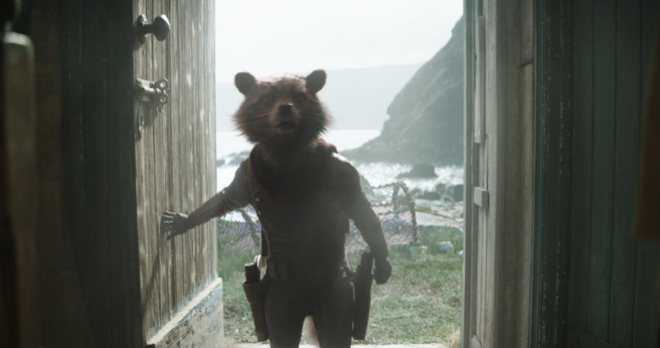 Still from 'Avengers: Endgame' featuring Rocket (voiced by Bradley Cooper). | Film Frame—Marvel Studios 2019