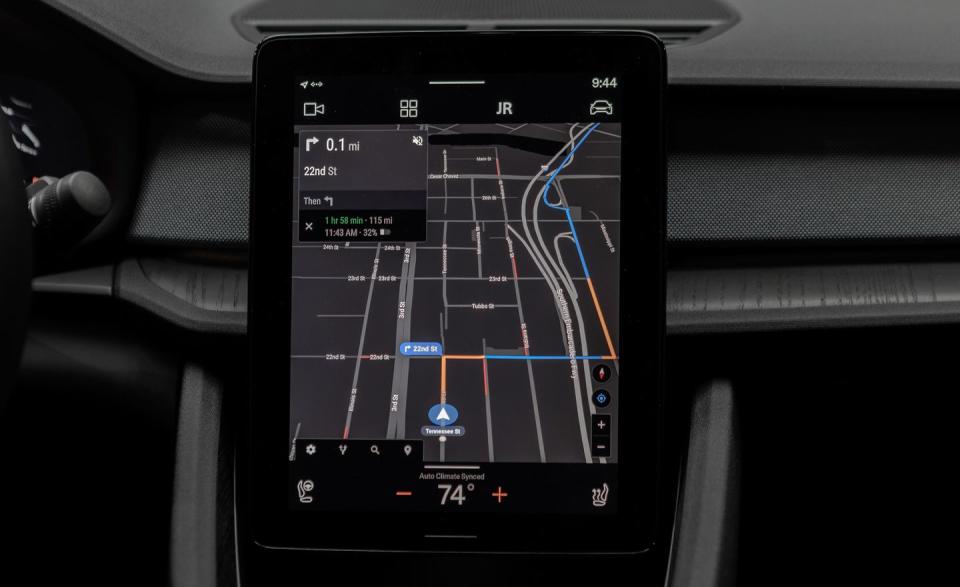 <p>Google Maps is the sole navigation system, and it has EV-specific features like charging station locations and an estimation of the charge the car will have when it reaches the destination.</p>