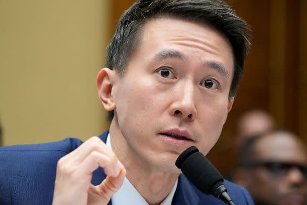 PHOTO: TikTok CEO Shou Zi Chew testifies during a hearing of the House Energy and Commerce Committee, on the platform's consumer privacy and data security practices and impact on children, March 23, 2023, on Capitol Hill in Washington. (Alex Brandon/AP)