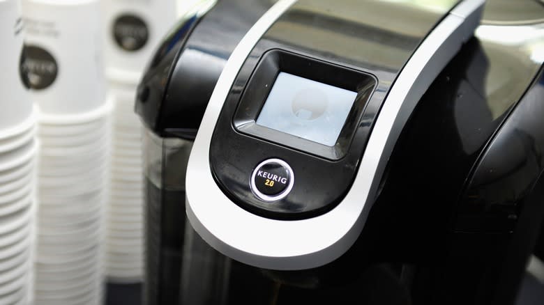 Close-up of a Keurig machine