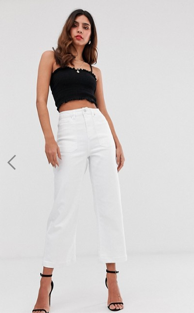 Asos Vero Moda cropped white jeans