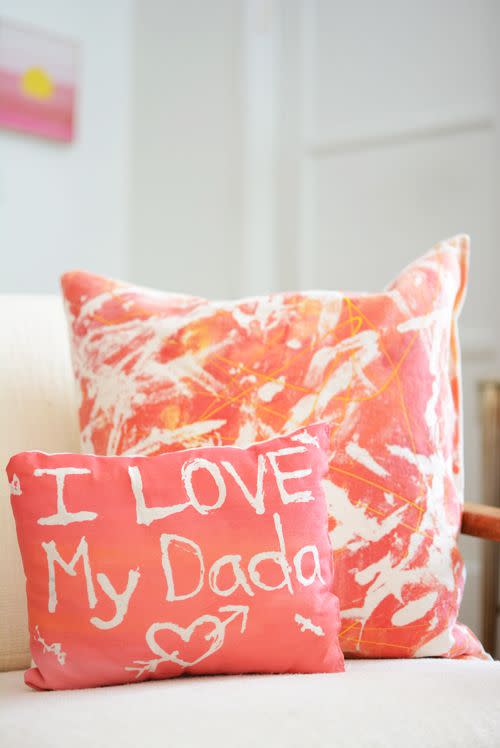 fathers day art pillow