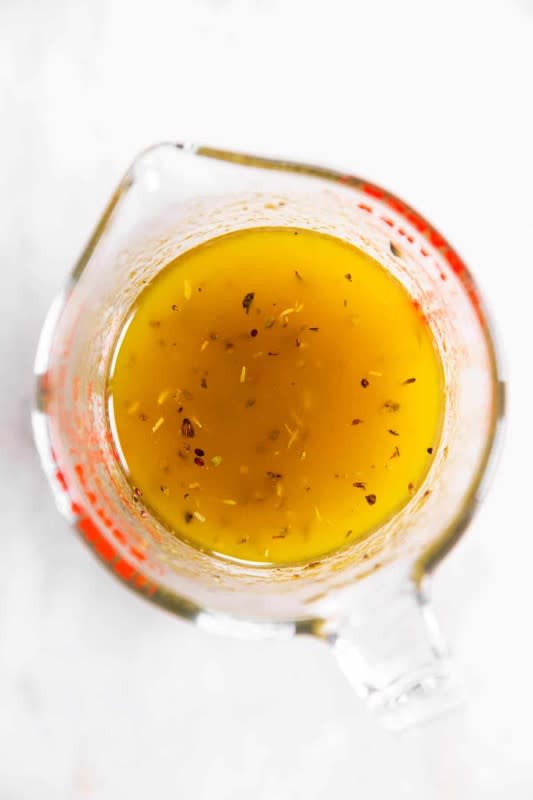 <p>Savory Nothings</p><p>This white balsamic vinaigrette is a delicious homemade salad dressing you can whip up in less than 5 minutes!</p><p><strong>Get the recipe: <a href="https://www.savorynothings.com/white-balsamic-vinaigrette/" rel="nofollow noopener" target="_blank" data-ylk="slk:White Balsamic Vinaigrette;elm:context_link;itc:0;sec:content-canvas" class="link rapid-noclick-resp">White Balsamic Vinaigrette</a></strong></p>