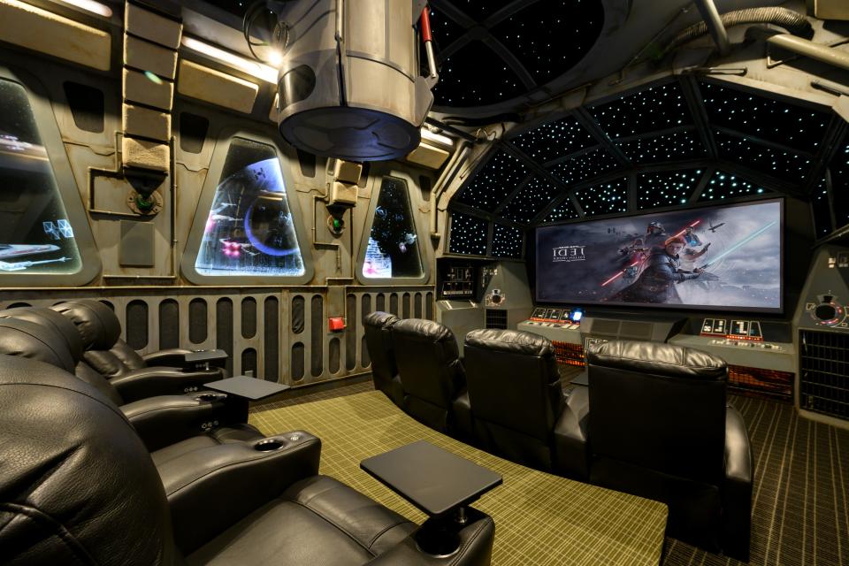 The Millennium Falcon-themed home theater