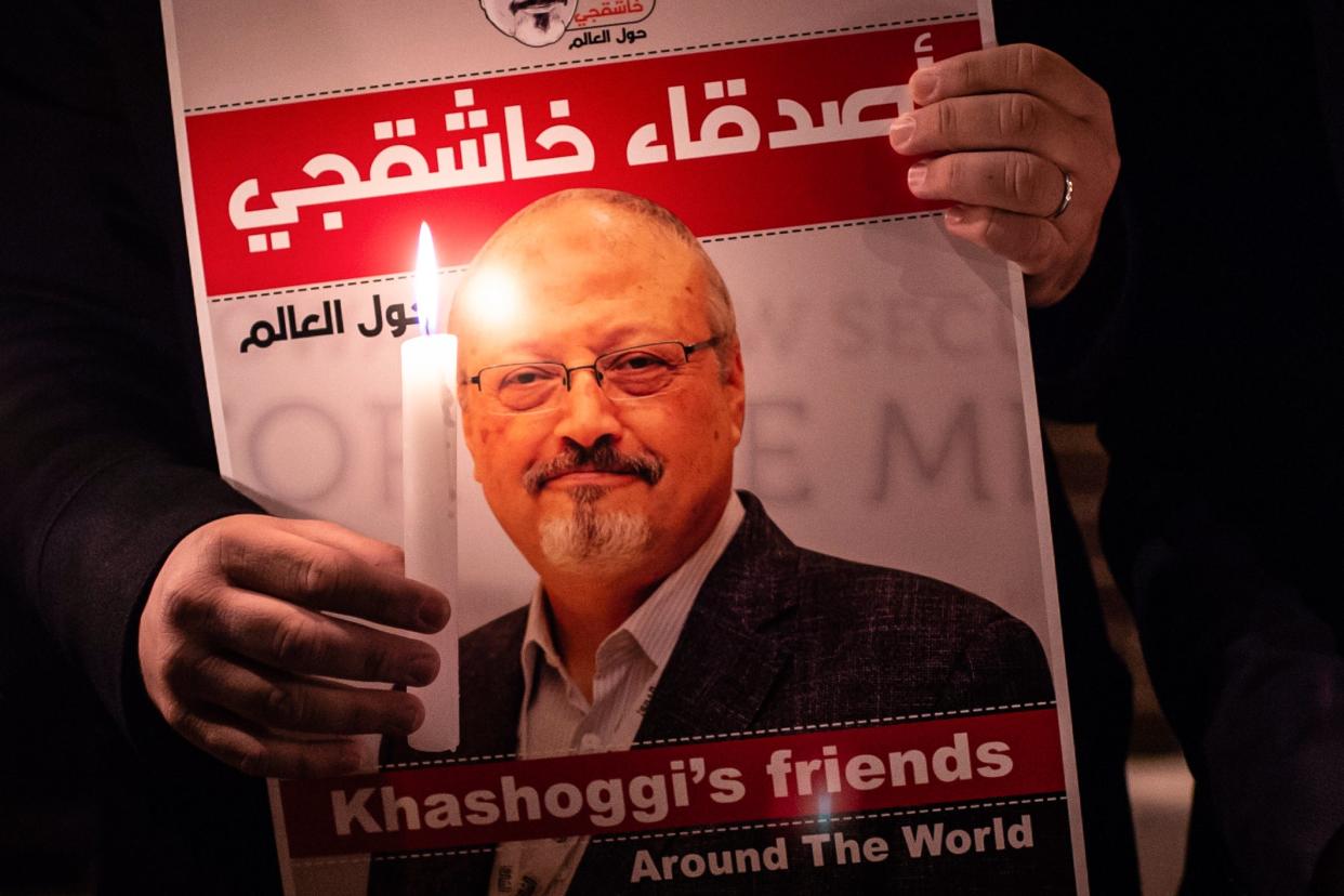 Jamal Khashoggi was trying to arrange paperwork to allow him to marry Turkish writer  Hatice Cengiz (AFP via Getty Images)