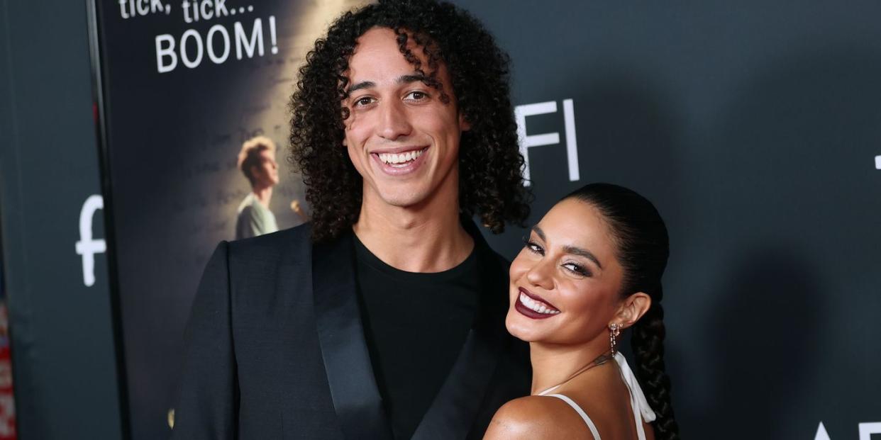 hollywood, california november 10 l r cole tucker and vanessa hudgens attend the 2021 afi fest opening night gala premiere of netflixs tick, tick…boom at tcl chinese theatre on november 10, 2021 in hollywood, california photo by matt winkelmeyergetty images