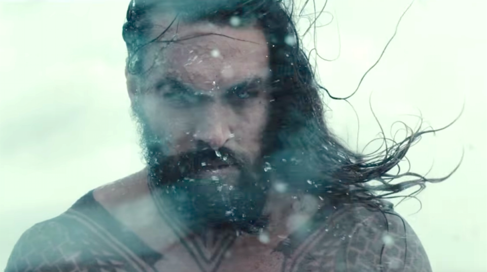 Jason Momoa as Aquaman in the upcoming 'Justice League' (credit: Warner Bros)