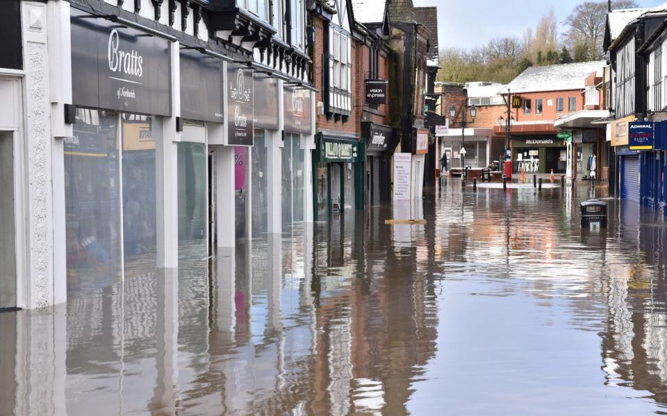 The centre of Northwich in Cheshire was under several inches of water  -  Nick Jones / SWNS