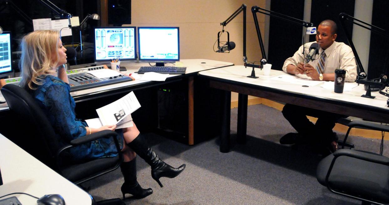 WJCT Public Media is celebrating its 50th anniversary this year, thanks to years of imaginative and informative programming, as well as listener support. Shown is host Melissa Ross of "First Coast Connect" (left), interviewing then-U.S. Rep. Kendrick Meek in 2010.