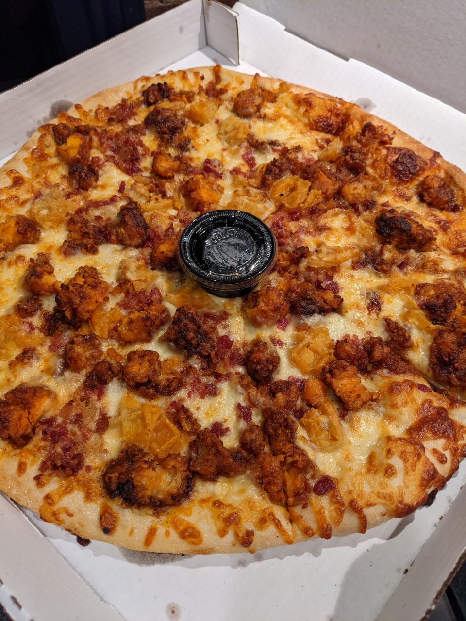 The chicken and waffle pizza from The Post in Louisville