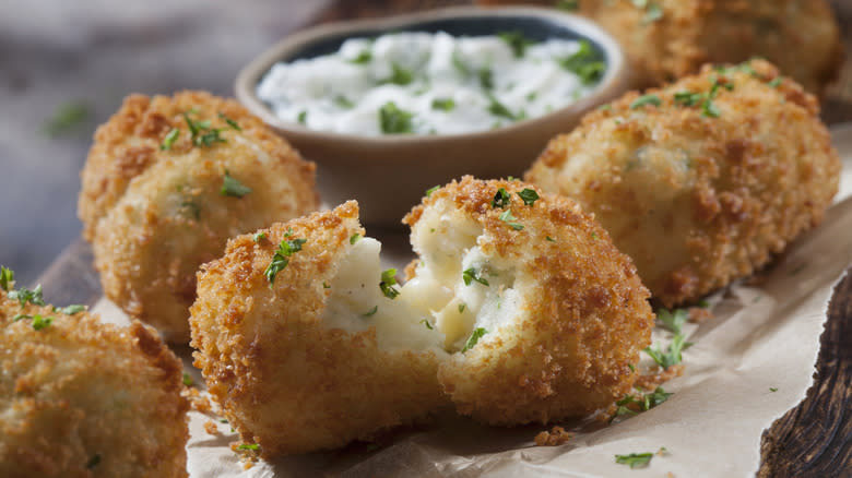 potato croquetas with dip