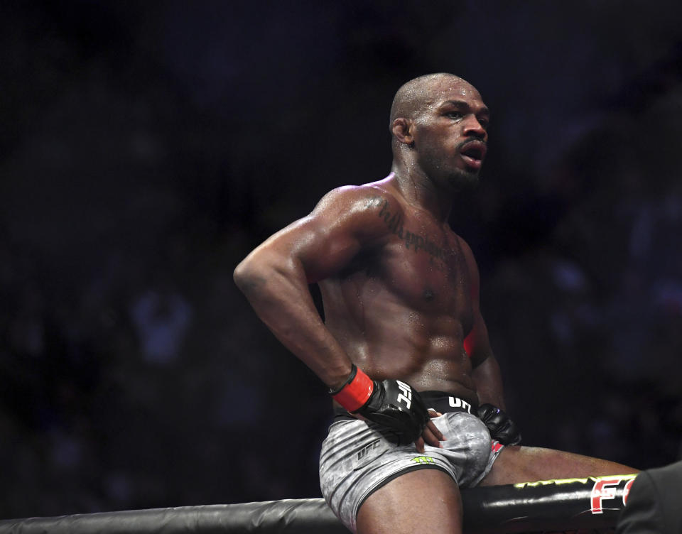 Jon Jones won’t be punished despite 33 picograms of a steroid metabolite being found in his system. (AP Photo/Kyusung Gong)