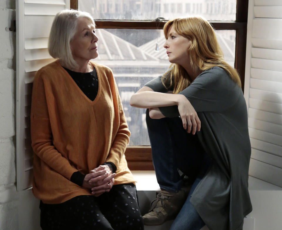 This image released by ABC shows Vanessa Redgrave, left, and Kelly Reilly in a scene from the new medical drama "Black Box," premiering Thursday at 10 p.m. EDT on ABC. (AP Photo/ABC, Giovanni Rufino)