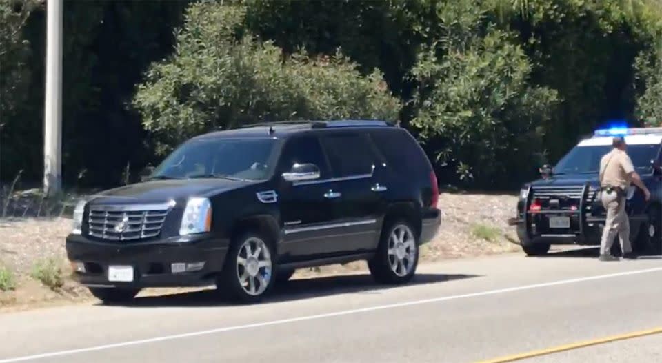 He was pulled over by the cops on Wednesday - allegedly for speeding - whilst driving in Malibu. Source: Australscope