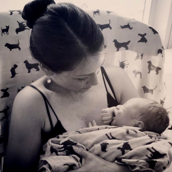 There's a new baby in Hollywood! Actress Lucy Liu welcomed her first son, Rockwell Lloyd Liu, into the world earlier this week via surrogate carrier. "Introducing the new little man in my life, my son Rockwell Lloyd Liu. In (love)!" she captioned the adorable Instagram snap on Aug. 28, 2015.