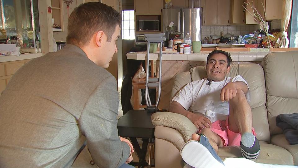 A father told Channel 9′s Hunter Sáenz he was one of five people who were shot at Romare Bearden Park. Bandages and pain medicine sat near Gonzalez as he waited to have surgery to fix several shattered bones in his toes and foot.