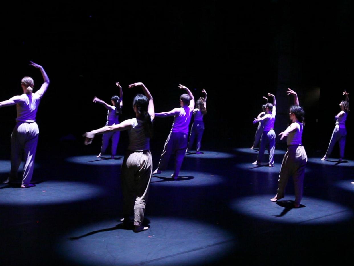 Dancers perform 'Requiem for Aleppo' at Sadler's Wells which included recorded testimony from the people of Aleppo: Steve Haskett