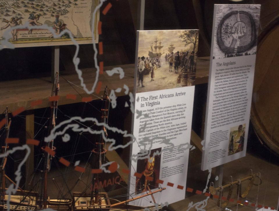 The Hampton History Museum has created an exhibit, The 1619 Arrival, that tells the stories of the first Africans who landed at Point Comfort in 1619. (L. Todd Spencer/The Virginian-Pilot via AP)