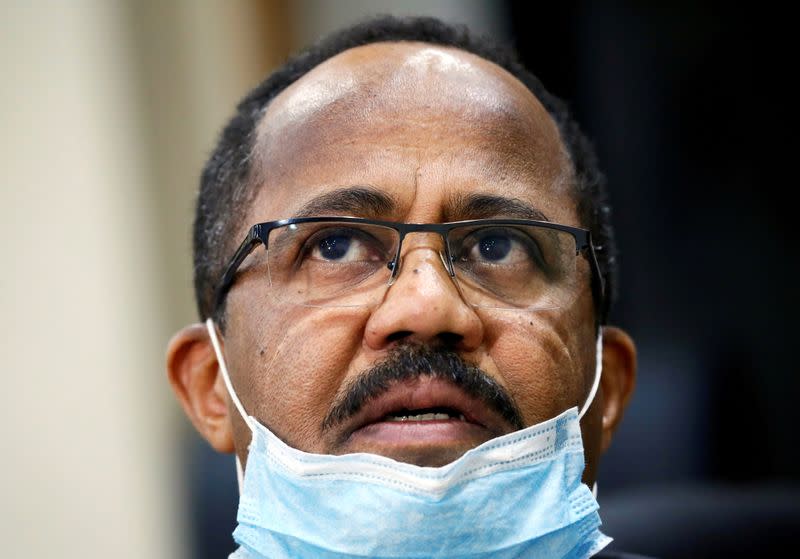 FILE PHOTO: Sudan's Minister of Health Akram Ali Altom speaks during a Reuters interview amid concerns about the spread of coronavirus disease (COVID-19), in Khartoum