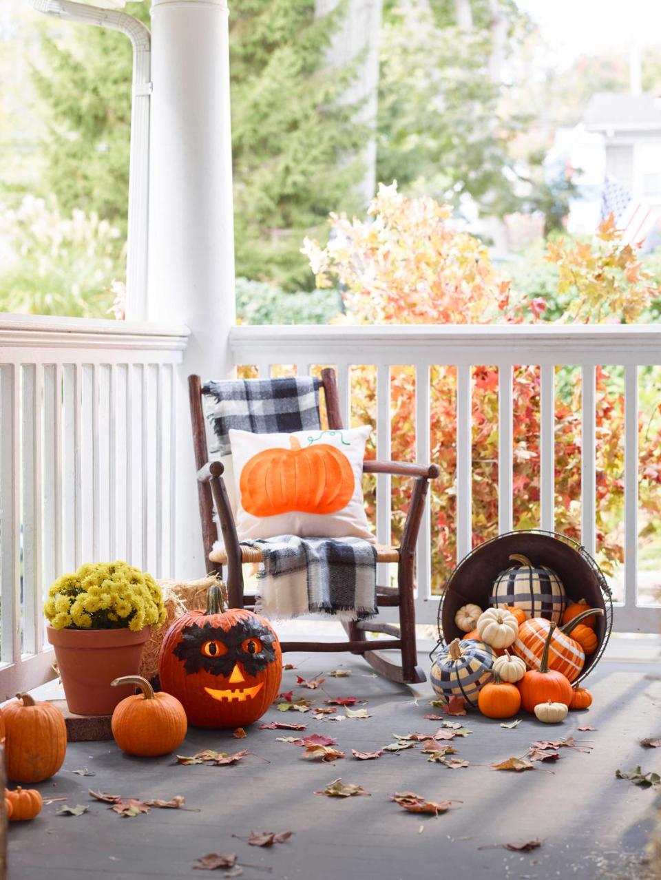 Plaid Painted Pumpkins