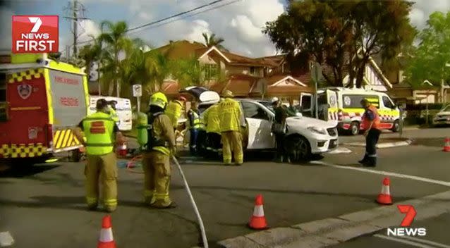 Salim Mehajer was involved in a collision on Monday. Source: 7 News