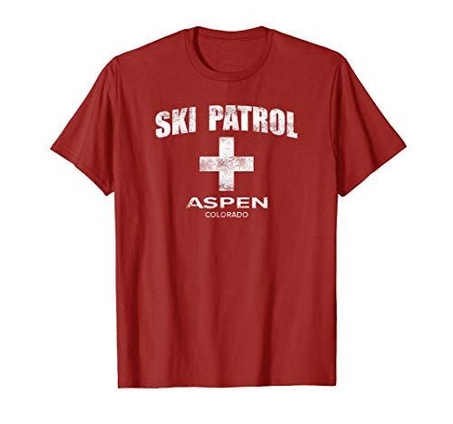 41) Aspen Colorado Vintage Style Ski Patrol T-Shirt