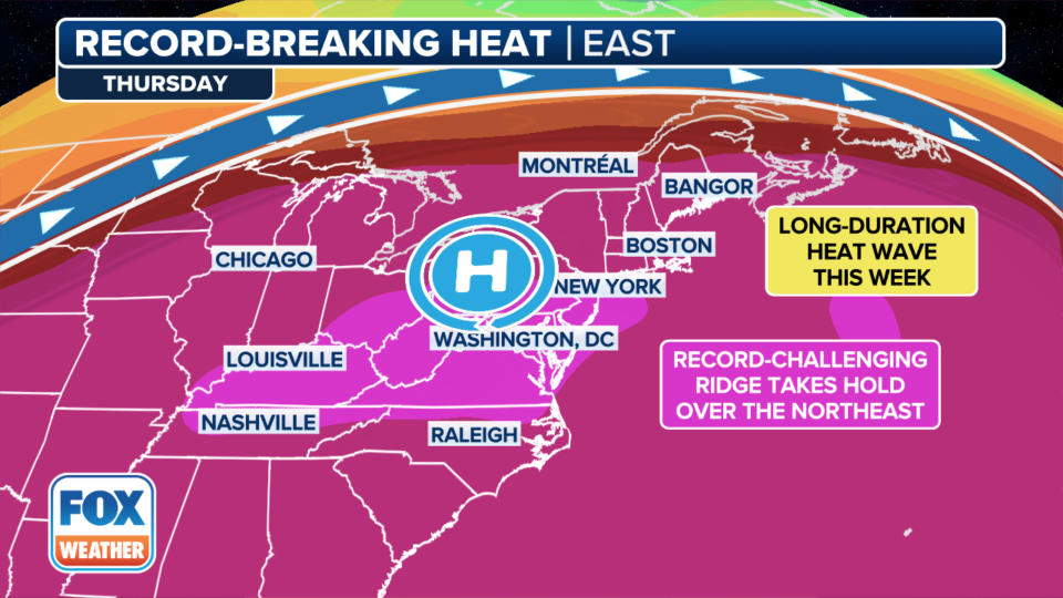 Record-breaking heat is baking millions from the Midwest to Northeast this week.