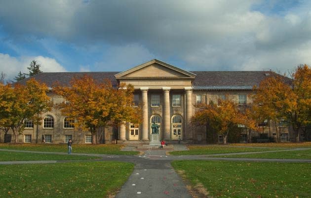 <b>Cornell University</b> in Ithaca, New York is ranked at number 14. Adding practical subjects to the classics and admitting qualified students regardless of nationality, race, social circumstance, gender, or religion was quite a departure when Cornell was founded in 1865. The student body consists of nearly 14,000 undergraduate and 7,000 graduate students from all 50 states and 122 countries.