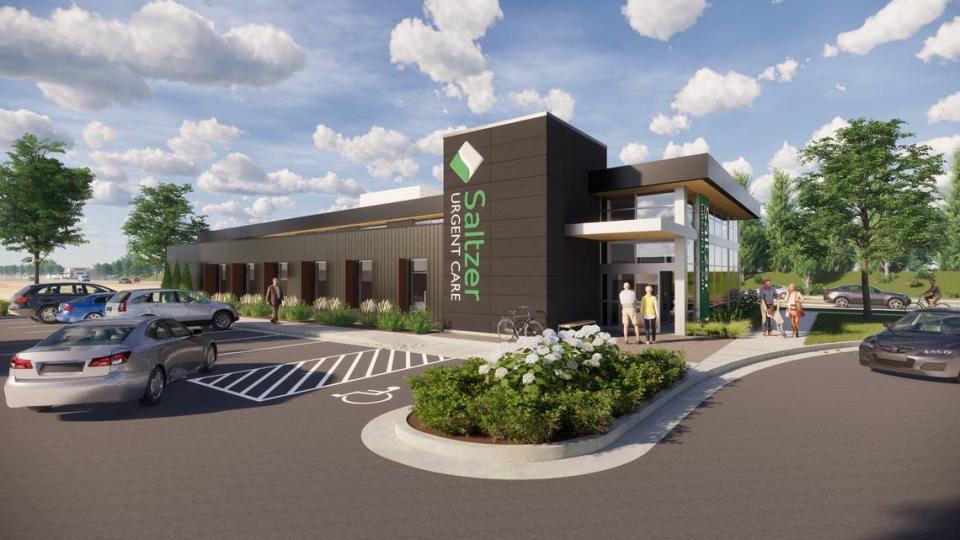 “Obviously, this has significant implications for the Valley,” said Dr. Erik Richardson, associate medical director of family medicine at Saltzer Health. Saltzer opened the urgent care and family medicine clinic shown in this architect’s rendering in April 2021 at 6357 N. Fox Run Way in North Meridian, its fifth new clinic since August 2020.
