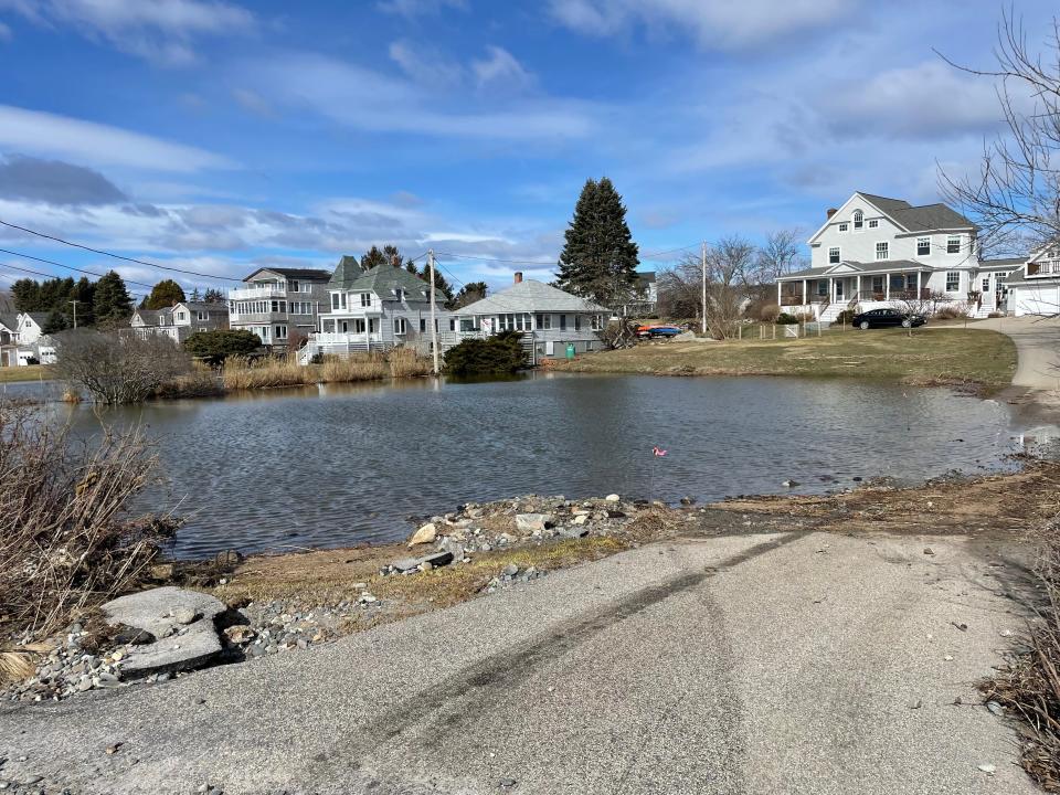 A portion of Ocean Boulevard in Rye remains closed following Sunday's high tide, which brought more coastal flooding to the area.