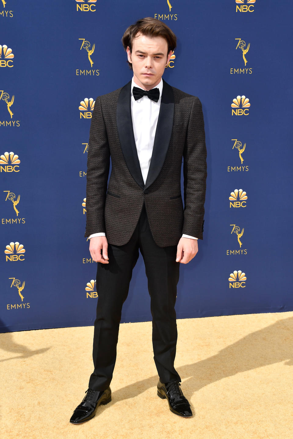 <p>Charlie Heaton attends the 70th Emmy Awards at Microsoft Theater on Sept. 17, 2018, in Los Angeles. (Photo by Frazer Harrison/Getty Images) </p>