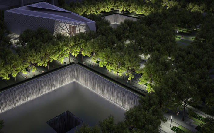 A rendering of the Memorial at night. Squared Design Lab