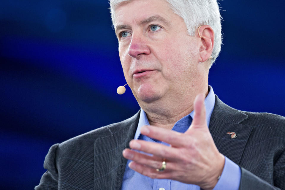 Michigan Gov. Rick Snyder (R) won't get the chance to sign one more anti-union bill before leaving office this year. (Photo: Bloomberg via Getty Images)