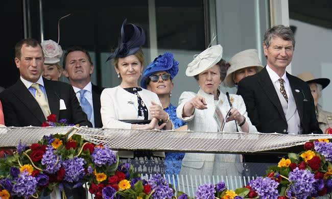 Princess Anne, Zara, Peter at Epsom Derby