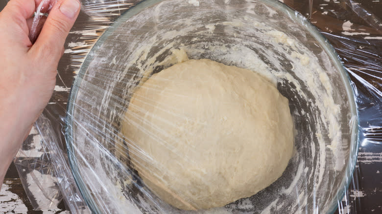 Dough ball in a bowl