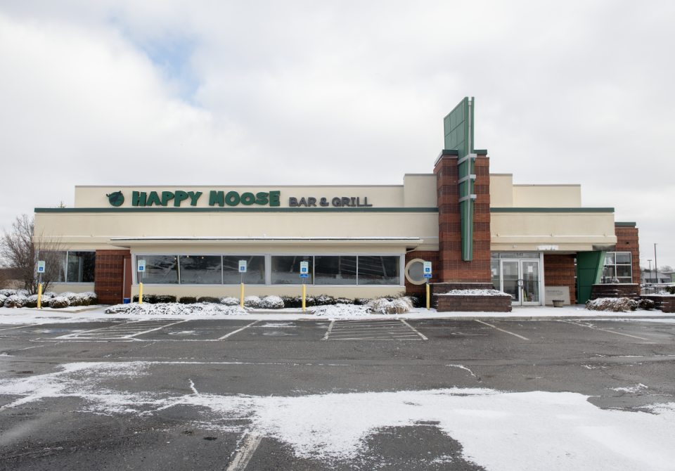 The Happy Moose Bar and Grill on state Route 14 in Streetsboro has been closed since a fire in January 2022.