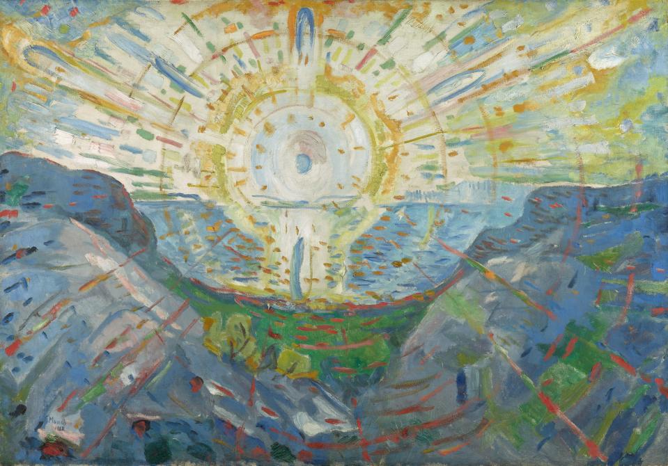 The Sun (1912) by Edvard Munch, a version of the mural he created for the University of Oslo. Courtesy of The Munch Museum.