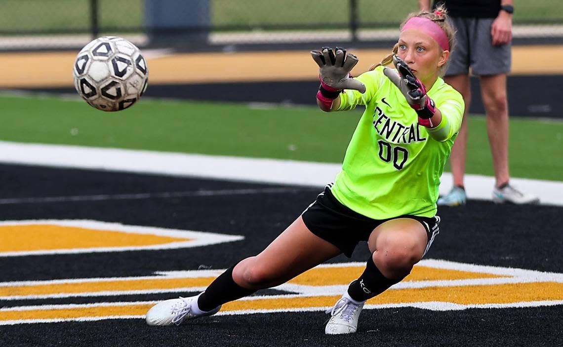 Andover Central goalkeeper Avery Mason is one of the top players at her position in Kansas this season. She has helped lead the Jaguars back to the Class 5A quarterfinals for a second straight year.