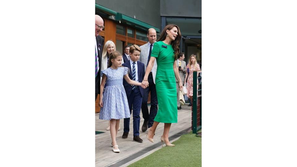 Kate wearing green dress wimbledon 