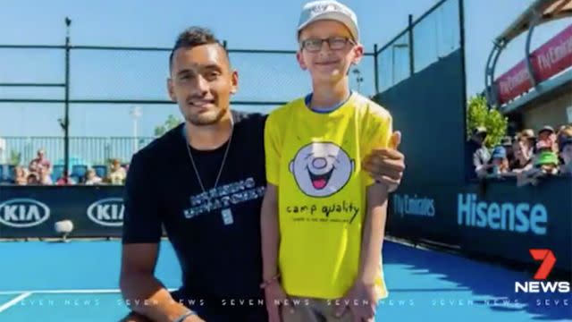 Kyrgios wants to be remembered for his work off-court. Image: 7News