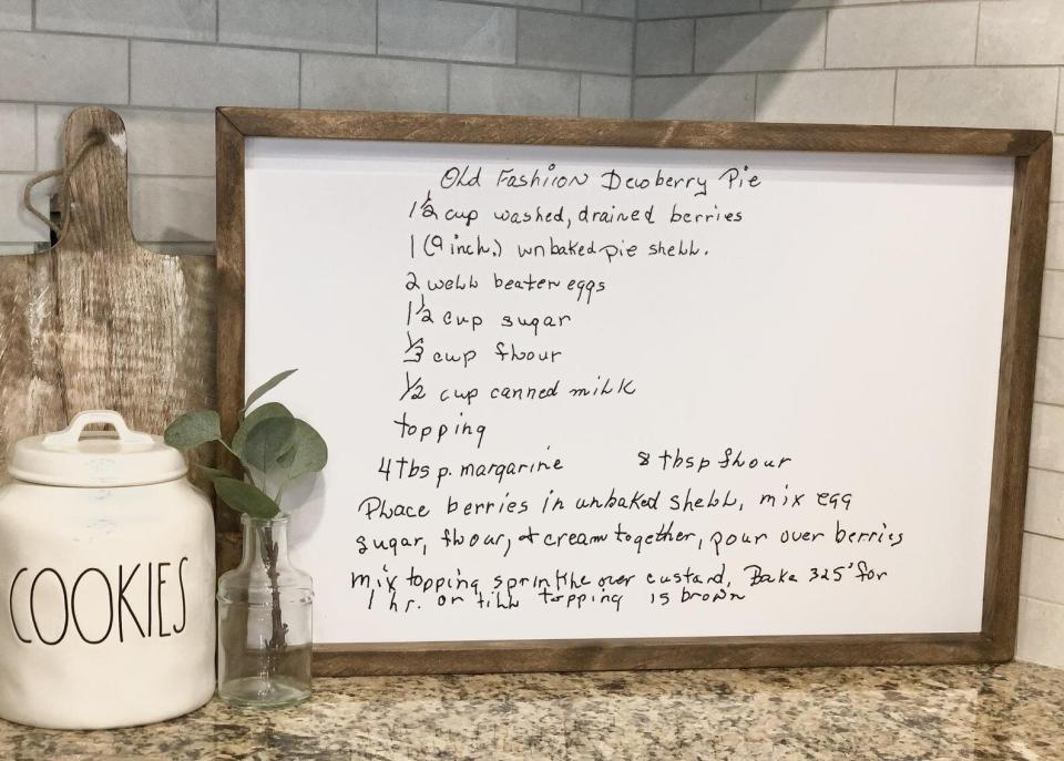 Framed Handwritten Recipe Print