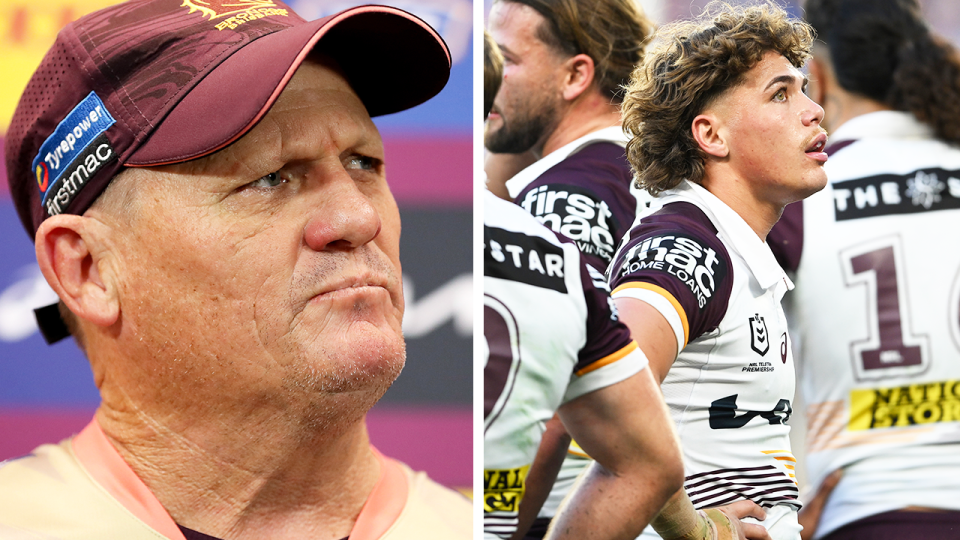 The Broncos have been left humiliated with fans singling out Kevin Walters (pictured left) for the club's horror downfall in 2024. (Getty Images)