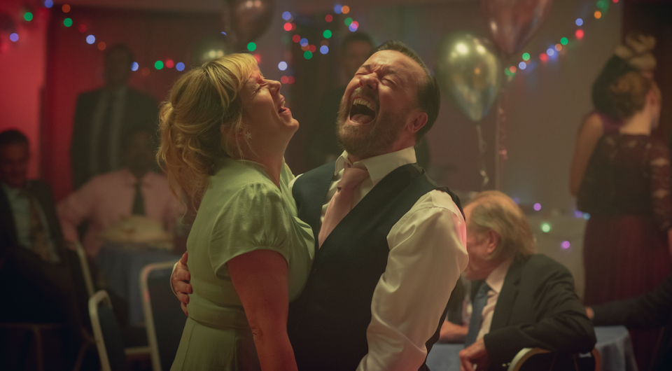 Kerry Godliman and Ricky Gervais in After Life. (Netflix)