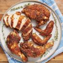 <p>We love a good <a href="https://www.delish.com/uk/cooking/recipes/a28926109/classic-roast-chicken-recipe/" rel="nofollow noopener" target="_blank" data-ylk="slk:Classic Roasted Chicken;elm:context_link;itc:0;sec:content-canvas" class="link ">Classic Roasted Chicken</a>, but it's not always practical for a weeknight dinner. This easy air fryer recipe takes most of the waiting out of roasting a chicken, with remarkably similar results. We found that even when we cooked our chicken well past 73°C, it was still juicy and not at all dry. <a href="https://www.delish.com/uk/kitchen-accessories/g31784513/best-air-fryer/" rel="nofollow noopener" target="_blank" data-ylk="slk:Air fryer;elm:context_link;itc:0;sec:content-canvas" class="link ">Air fryer</a>, we love you. </p><p>Get the <a href="https://www.delish.com/uk/cooking/recipes/a34367289/air-fryer-rotisserie-chicken/" rel="nofollow noopener" target="_blank" data-ylk="slk:Air Fryer Rotisserie Chicken;elm:context_link;itc:0;sec:content-canvas" class="link ">Air Fryer Rotisserie Chicken</a> recipe. </p>