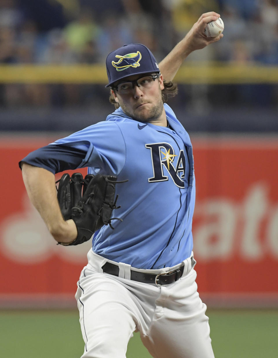 Tampa Bay Rays reliever Josh Fleming pitches against the Baltimore Orioles during the fourth inning of a baseball game Sunday, June 13, 2021, in St. Petersburg, Fla. (AP Photo/Steve Nesius)