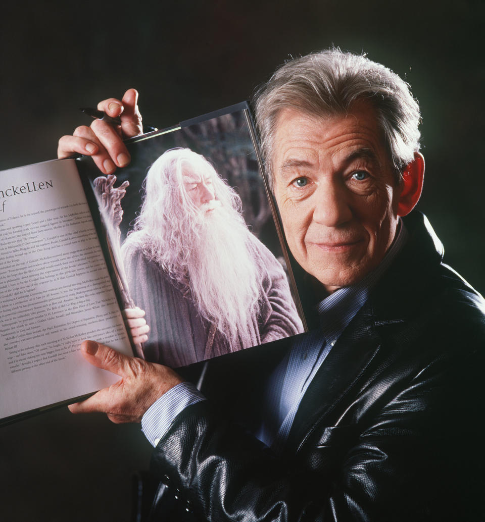 Portrait of actor Ian McKellen, who plays Gandalf in the film, Lord Of The Rings, photographed at the Waldorf Astoria hotel in New York. 12/5/2001. Photo by Todd Plitt/ImageDirect