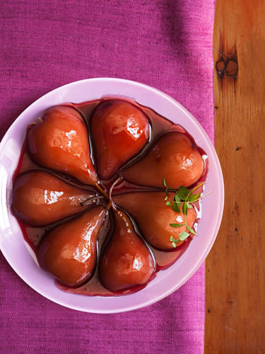 Pomegranate Poached Pears
